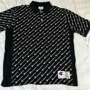 Champion cotton polo shirt size L black